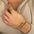14K Gold Diamond & Emerald Flexible Snake Bangle - 0.23ct - 3