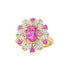 Pink Sapphire and Diamond Halo Ring - 2
