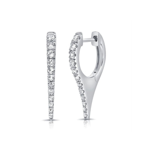 Diamond Spike Huggie Earrings - 1