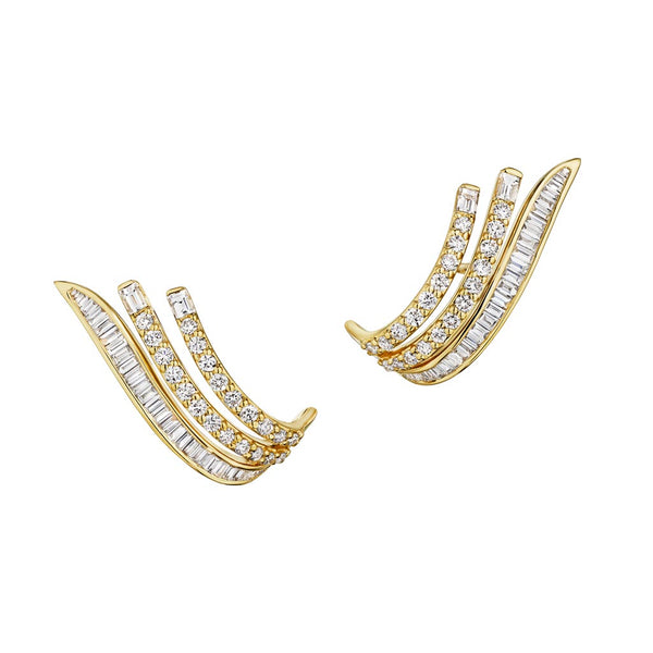 Multi-Shaped Diamond Climber Earrings - 1