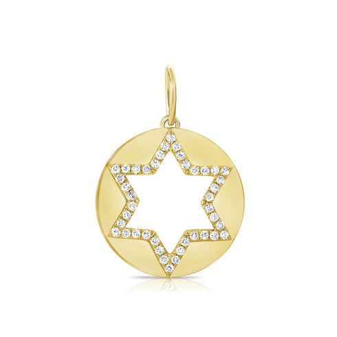 Diamond Star Of David Pendant - 2