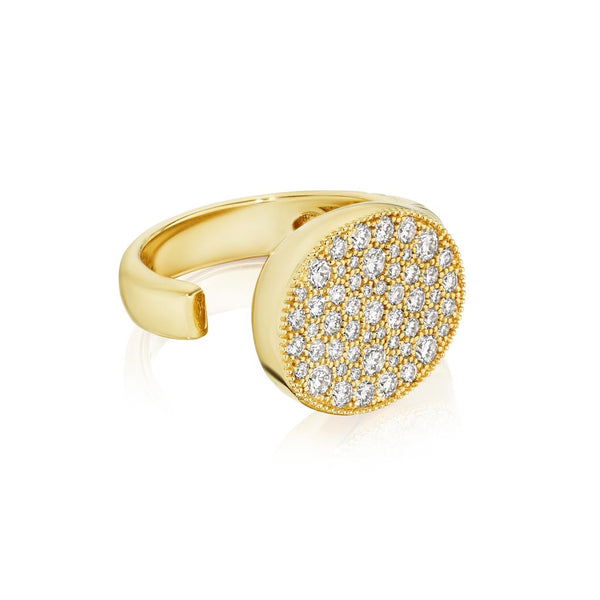 Cirlce Pavé Diamond Ring - 1