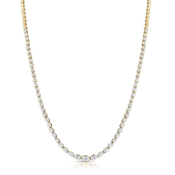 Oval Shape Diamond Tennis Necklace - 1