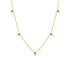 14k Stacked Prong Emerald & Diamond Station Necklace - 2