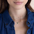 14k Stacked Prong Emerald & Diamond Station Necklace - 3