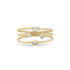 14k 3 Thin Band Mixed Diamonds Ring - 2