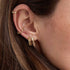 14k Pavé Diamond Snake Head Box Chain Huggie Earrings - 3