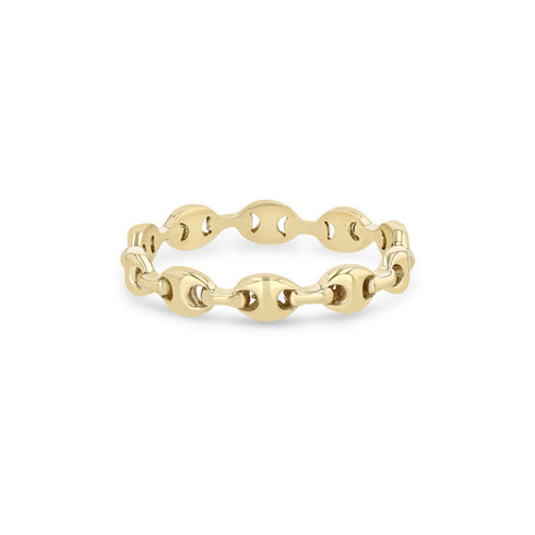 14k Gold Small Puffed Mariner Link Eternity Ring - 2