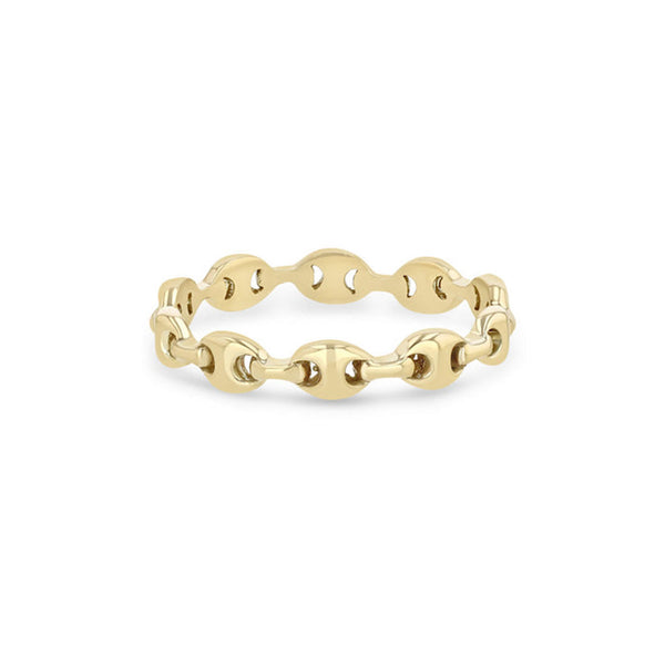 14k Gold Small Puffed Mariner Link Eternity Ring - 2