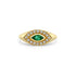 14k Marquise Emerald & Diamond Halo Signet Ring - 2