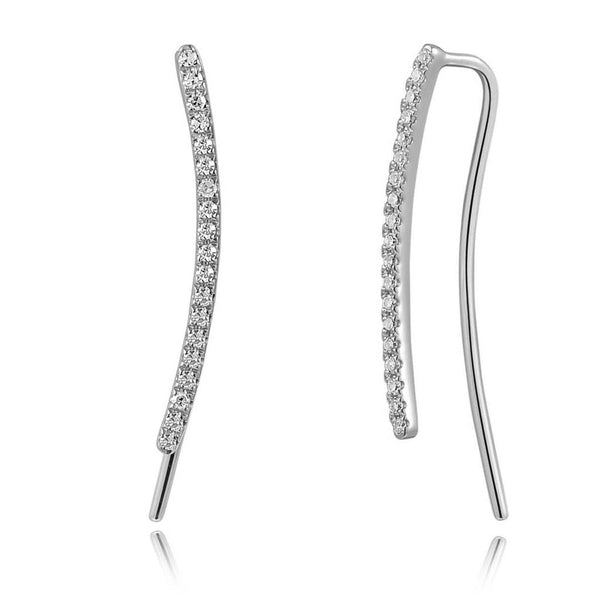 14k Gold & Diamond Ear Climber Earrings - 0.12ct - 2