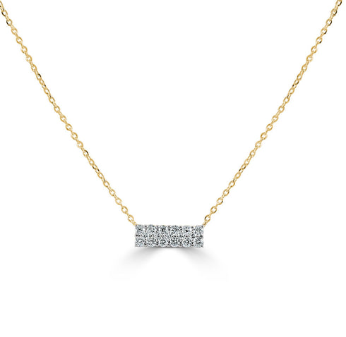 14k Gold & Diamond Bar Necklace - 0.21ct - 2