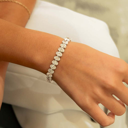 31 Carat Oval Cut Diamond Tennis Bracelet - 3