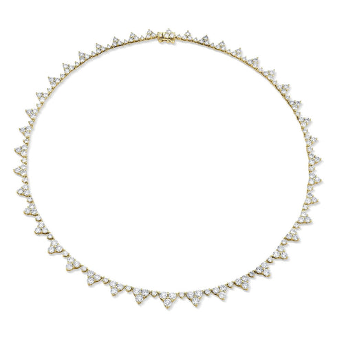 Large Diamond Triangle Eternity Choker 18k Yellow Gold - 1