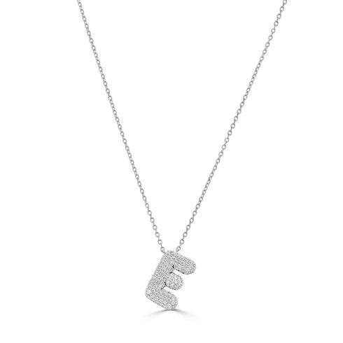 14K Gold Pave Diamond Initial Necklace - 0.45 - 2