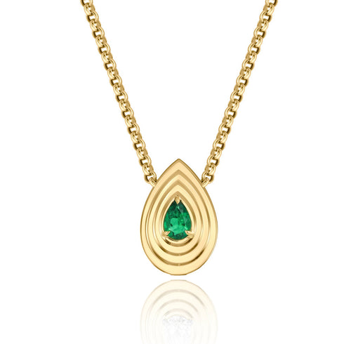 Emerald Layered Pear Necklace - 1