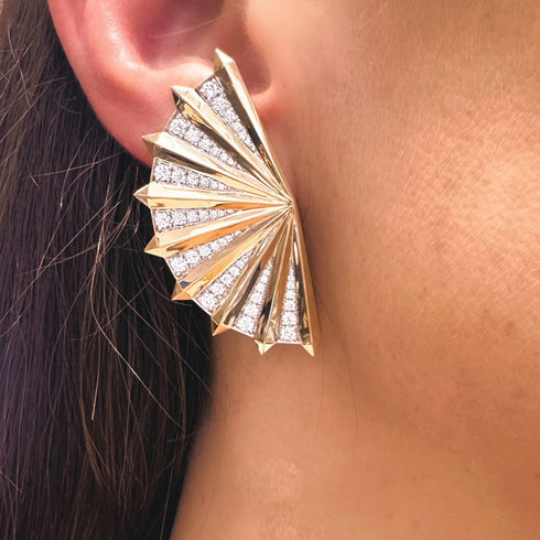 Aura Fan XL Large Stud Earring - 2