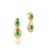 Emerald Cabochon Double N-S Oval Layered Earrings - 1