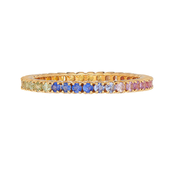 Rainbow Sapphire Prong Band - 1