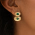 Emerald Cabochon Double Oval Earrings - 2