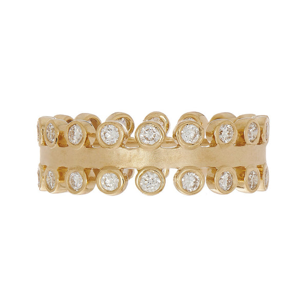 18K Gold Mist White Diamond Band - 1