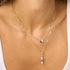 Pear Shape Diamond & Sapphire Triple Drop Necklace - 2