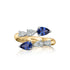 Pear Shape Diamond And Sapphire Graduated Crossover Ring - 1