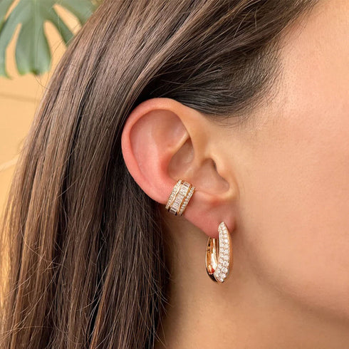 Reversible Pave Hoops 18k Yellow Gold - 2