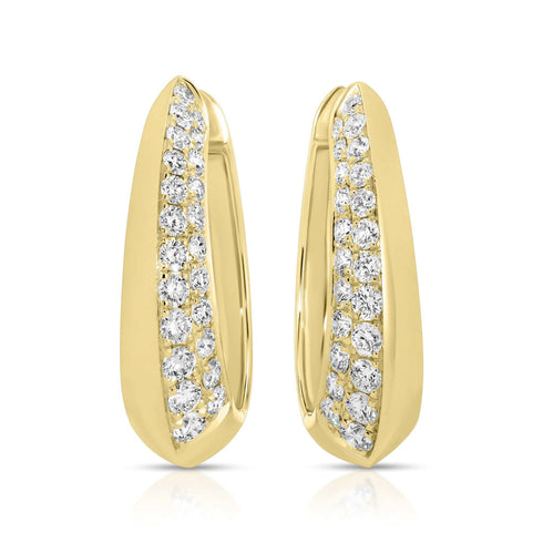 Reversible Pave Hoops 18k Yellow Gold - 3