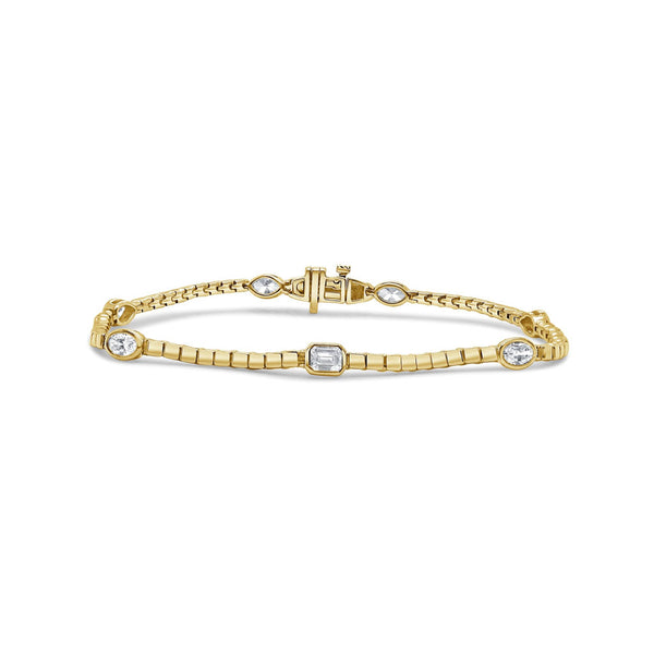 14K Gold Fancy-Shape Diamond Bracelet - 1.16ct - 1