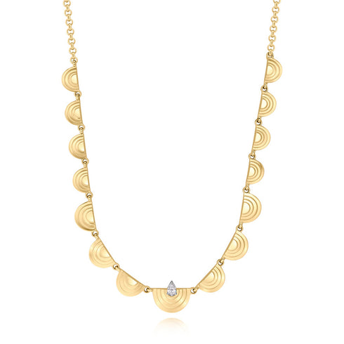 Pear Shape Diamond Layered Demi Station Necklace - 1