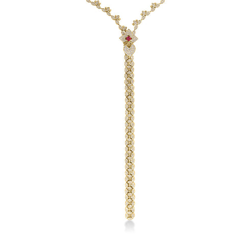 Venetian Princess Diamond and Rubellite Zipper Necklace - 1