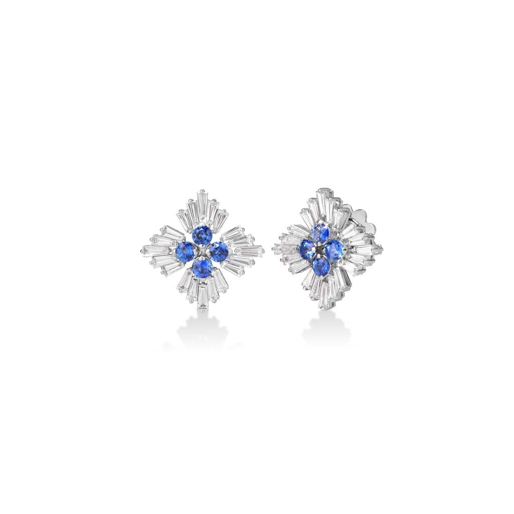 Roberto Coin Princess Diamond & Blue Sapphire Studs | Zadok Houston