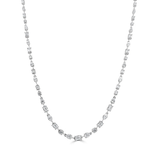 14K Gold Mixed Fancy Shape Diamond Necklace - 3.53ct - 1