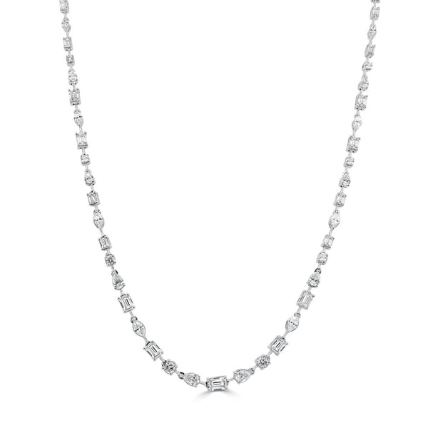 14K Gold Mixed Fancy Shape Diamond Necklace - 3.53ct - 1