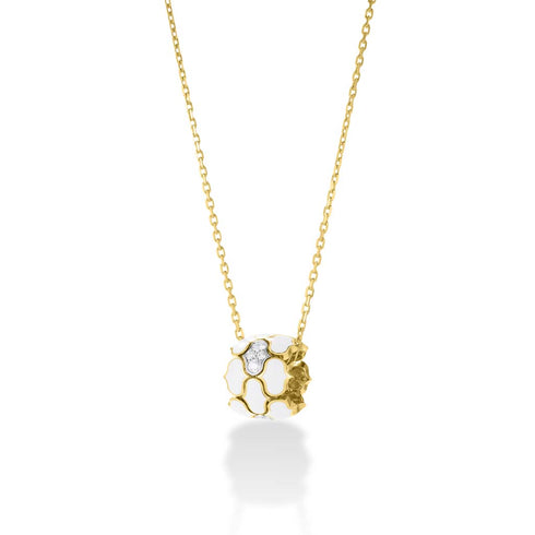 Roberto Coin Cobra White Enamel & Diamond Necklace - 1