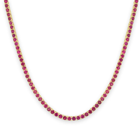 14k Gold & Gemstone Tennis Necklace - 10.45ct - 1