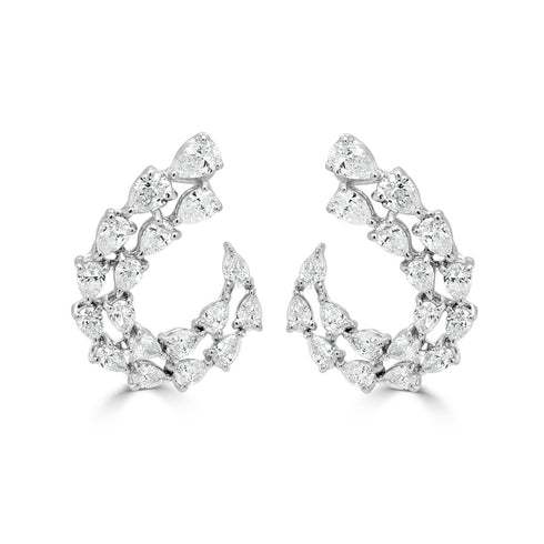 18K Gold Pear Shape Diamond Earrings - 1.91ct - 1