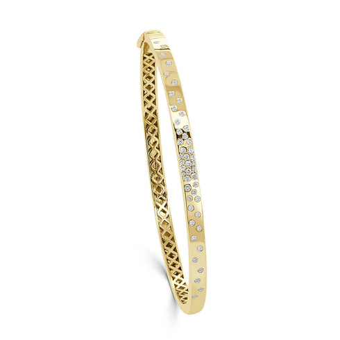 14K Gold Diamond Sprinkle Bangle - 0.35ct - 2