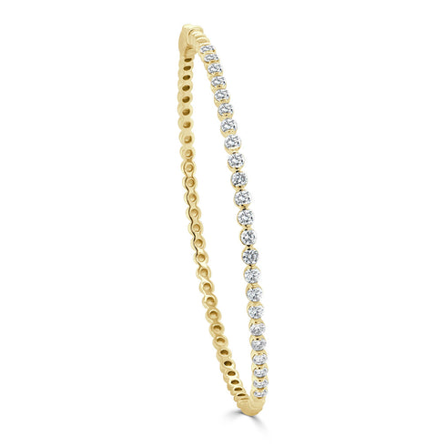 14K Gold & Diamond Bangle - 1.27ct - 1