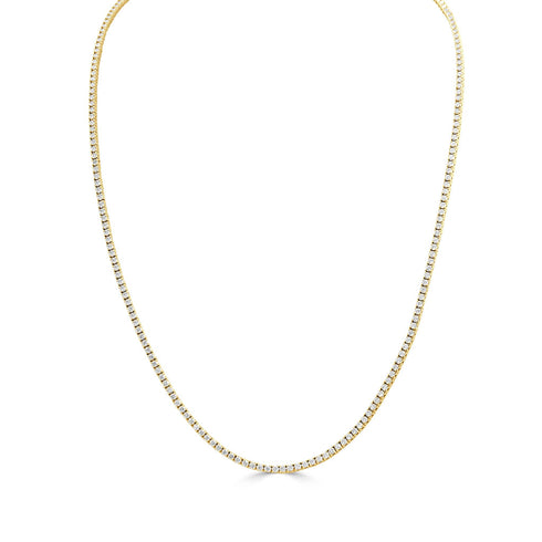 14K Gold Diamond Tennis Necklace- 3.00 CT - 1