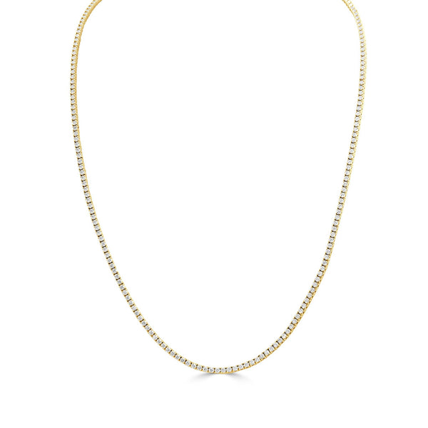 14K Gold Diamond Tennis Necklace- 3.00 CT - 1