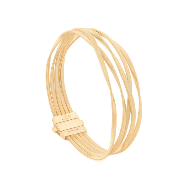 18K Yellow Gold Five Strand Coil Bracelet, 7" - 1