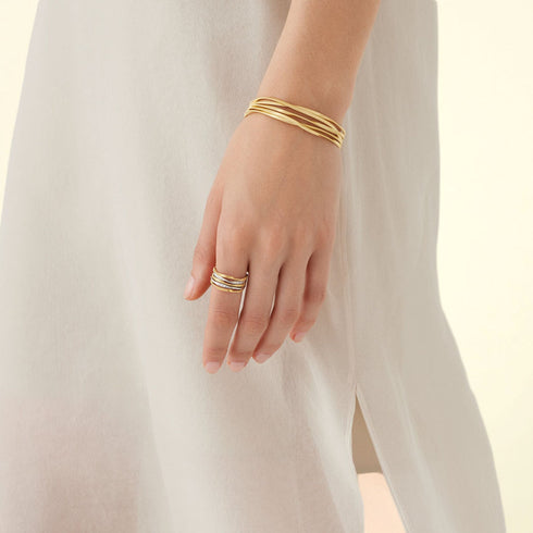 18K Yellow Gold Five Strand Coil Bracelet, 7" - 3