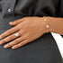 18K Yellow Gold Oval Mother of Pearl Ring with Diamonds - 3