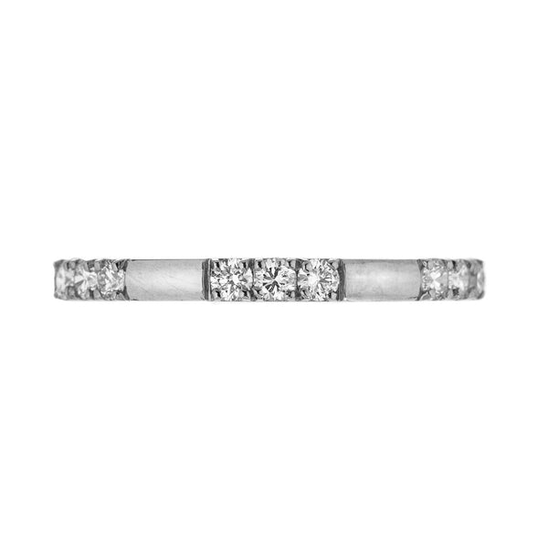 18K White Gold Luna 3 Stone Diamond Stacking Ring - 1