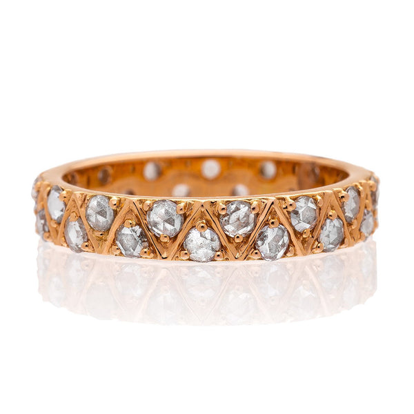 18K Gold Stella Rose-Cut White Diamond Stacking Ring - 1