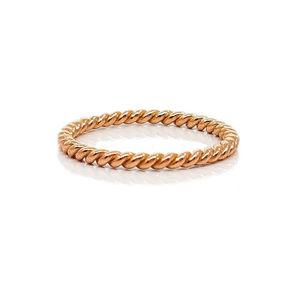 18K Rose Gold Rope Band - 1