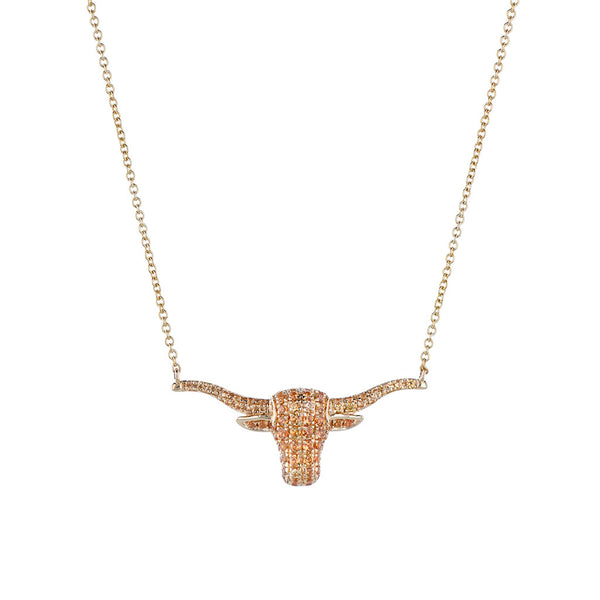 Longhorn Orange Sapphire Necklace Large - 1