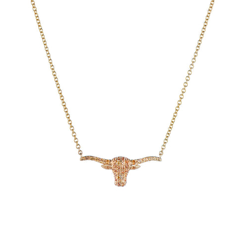 Longhorn Orange Sapphire Necklace Small - 1